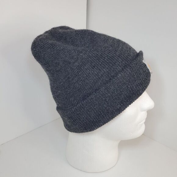 Carhartt Unisex Knit Cuffed Beanie Classic Hat Cap Dark Gray Winter Logo Street - Picture 6 of 8